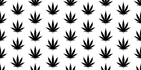 Weed seamless pattern Marijuana vector cannabis leaf scarf isolated tile background repeat wallpaper illustration design