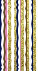 Trendy abstract design colored and gold stripes on a white background. Corporate template for printed products.