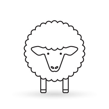 recommend clip art: Sheep line icon. Lamb logo. Vector illustration.