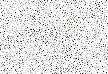Abstract seamless background with black ink dots on white paper, hand drawn with a brush and ink raster pattern