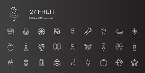 fruit icons set