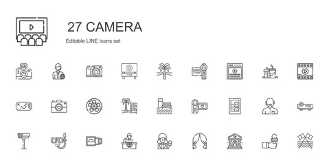 camera icons set