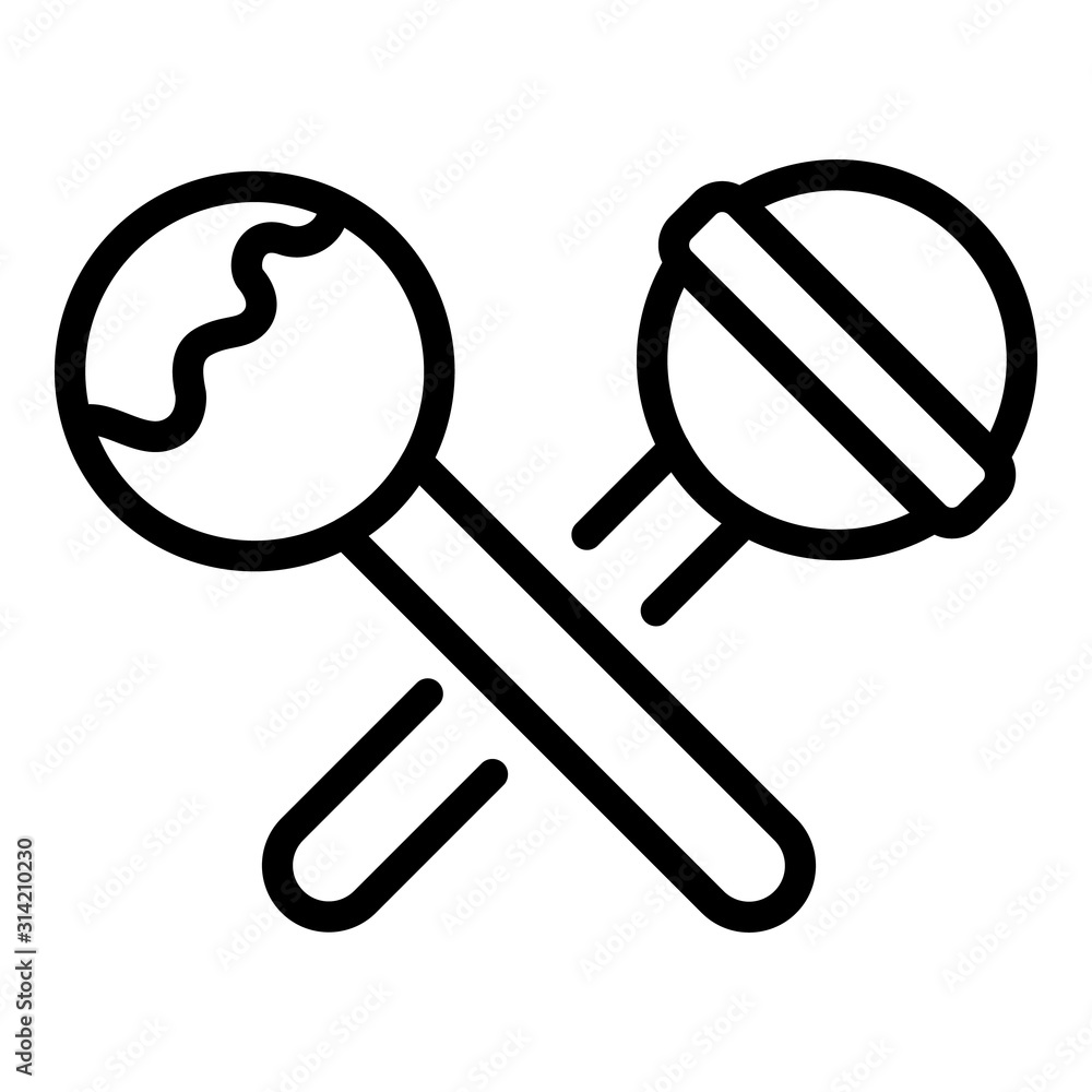 Poster crossed lollipop icon. outline crossed lollipop vector icon for web design isolated on white backgro