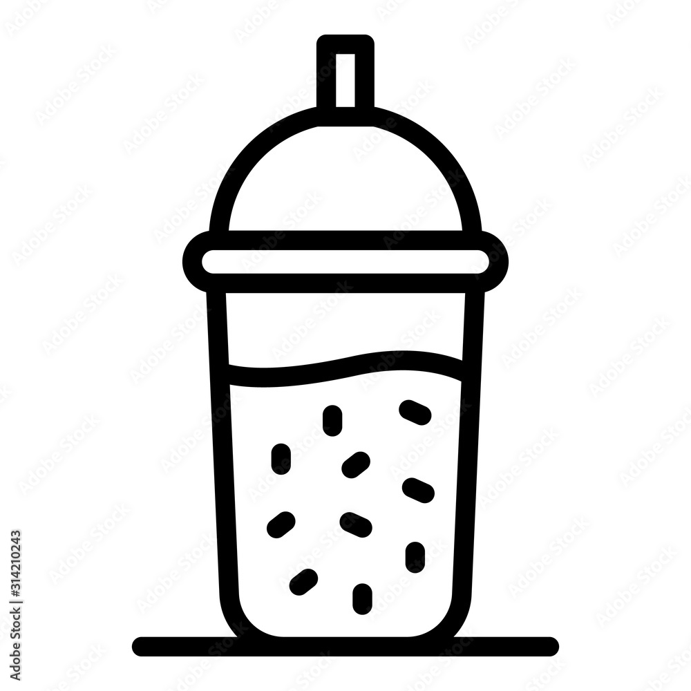 Poster smoothie cup icon. outline smoothie cup vector icon for web design isolated on white background