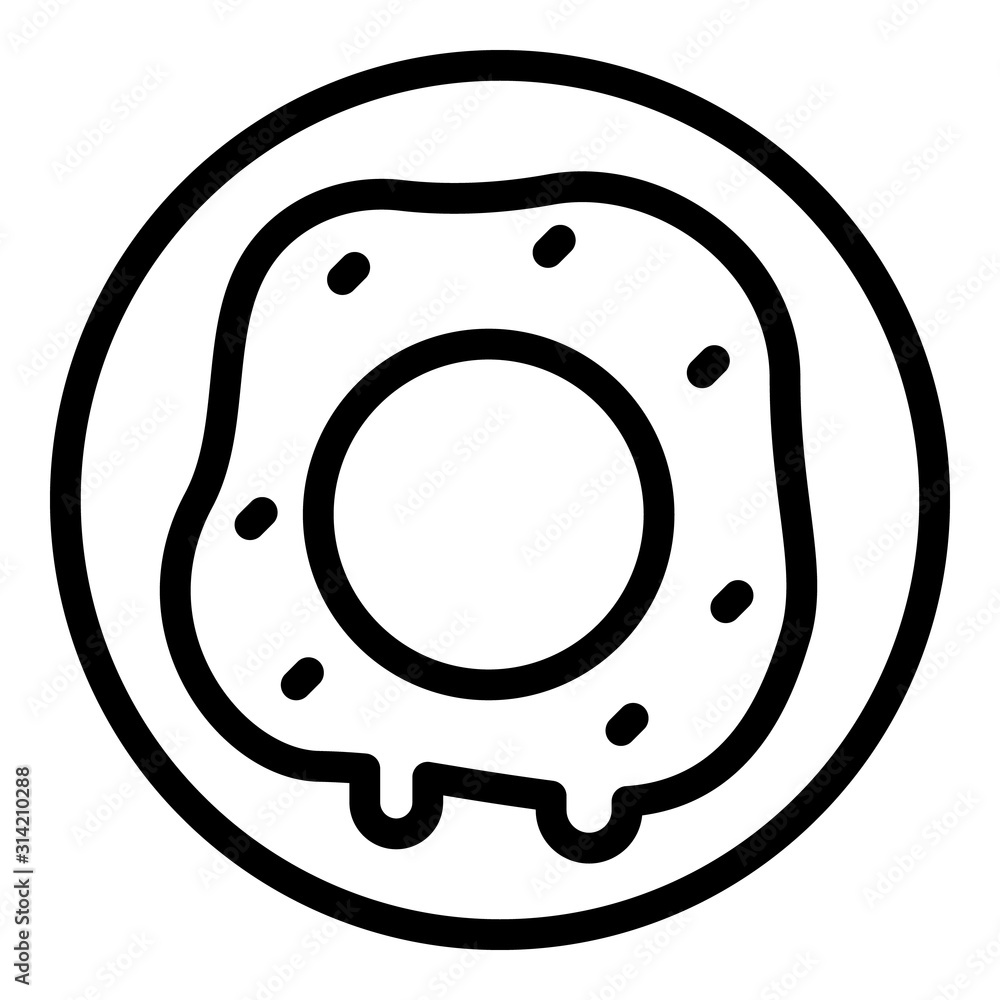 Poster donut icon. outline donut vector icon for web design isolated on white background