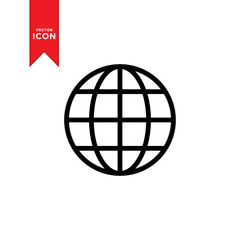 Globe icon vector. Simple design globe symbol icon.