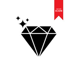 Diamond icon vector. Elegant design diamond icon