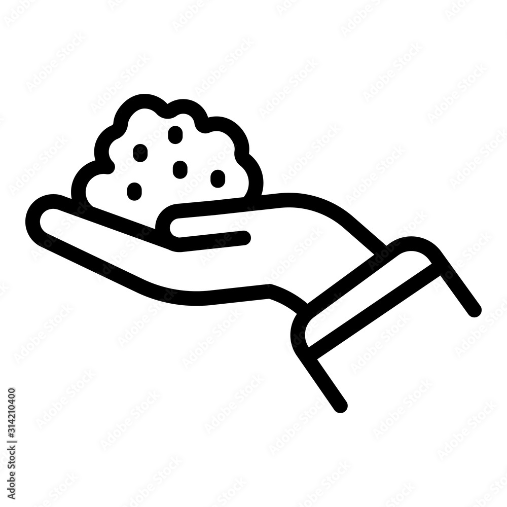 Poster sugar in hand icon. outline sugar in hand vector icon for web design isolated on white background