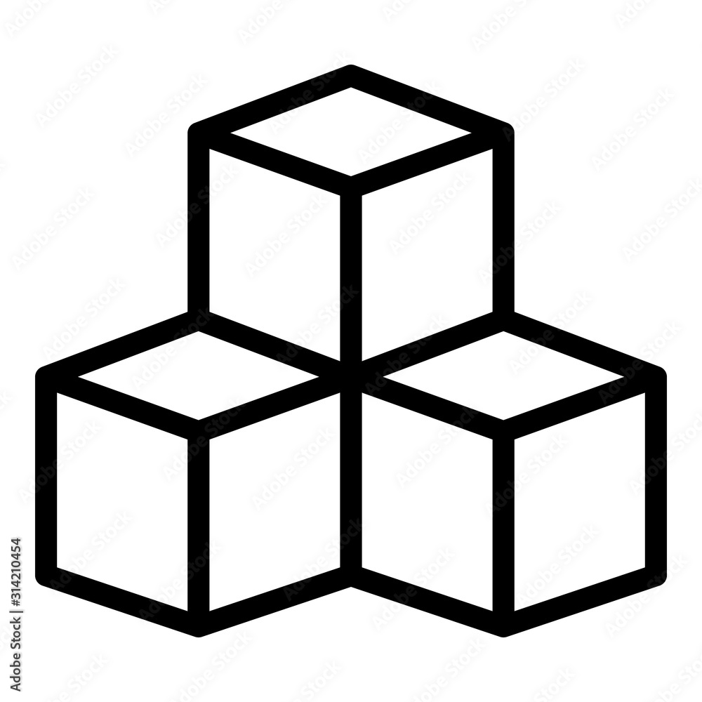 Poster sugar cubes icon. outline sugar cubes vector icon for web design isolated on white background