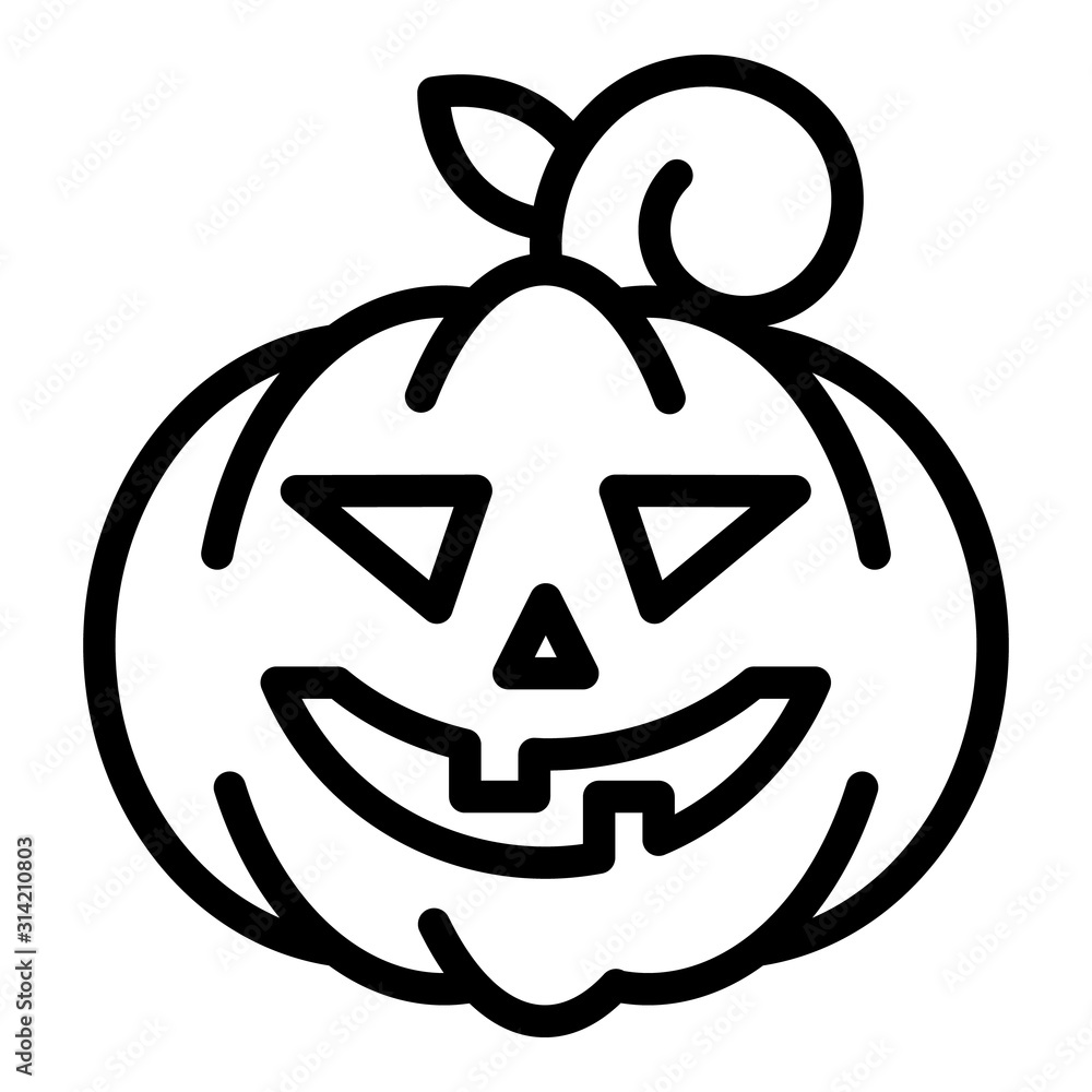 Sticker decorative halloween pumpkin icon. outline decorative halloween pumpkin vector icon for web design i - Stickers