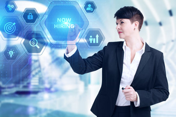 Business, Technology, Internet and network concept. Concept meaning finding evaluating working relationship with future employees.