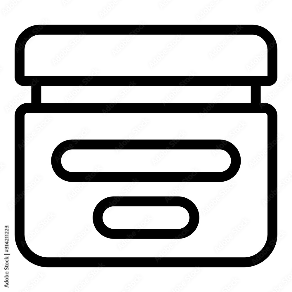 Poster sunscreen jar icon. outline sunscreen jar vector icon for web design isolated on white background