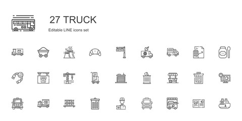truck icons set