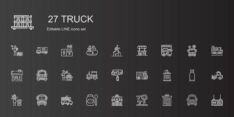 truck icons set