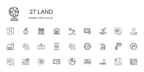 land icons set