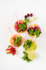 summer lemonade on the white background