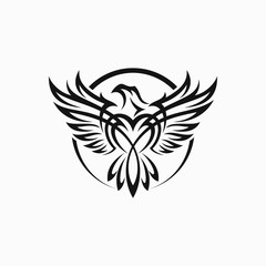Tribal Eagle Tattoo Vector Illustration Eagle Stock Vector