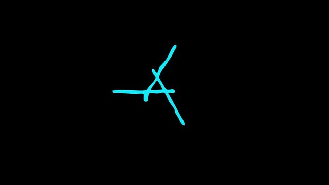 Hand Draw Scribble Animation pack.White scribbles on black background.4K resolution video.