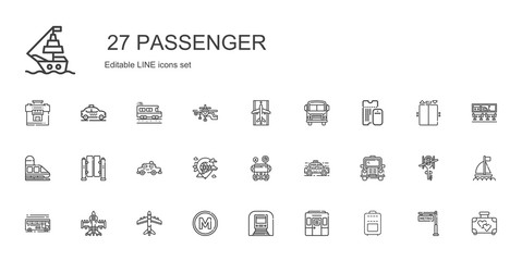 passenger icons set