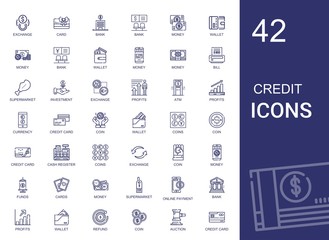 credit icons set