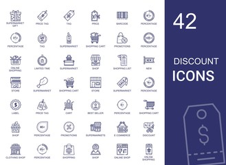 discount icons set