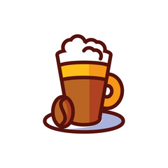 Isolated coffee mug with cream vector design