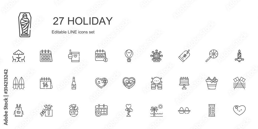 Poster holiday icons set