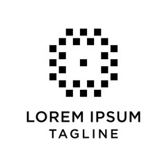 Abstract Square Tech Logo Design Template Vector