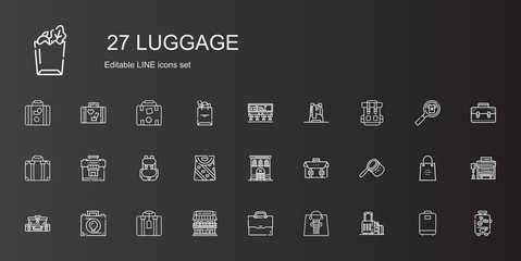 luggage icons set