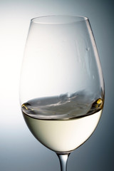glass of white wine, macro