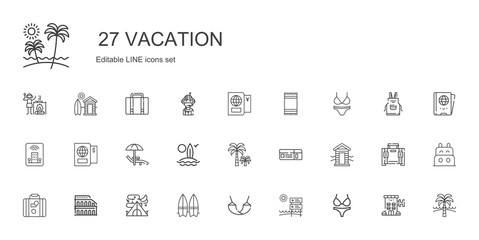 vacation icons set