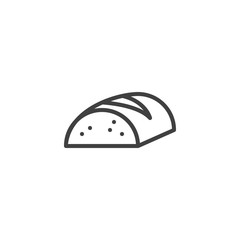 Bread loaf line icon. linear style sign for mobile concept and web design. Bakery, bread outline vector icon. Pastry shop symbol, logo illustration. Vector graphics
