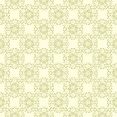 Olive green design wih flowers. Seamless pattern