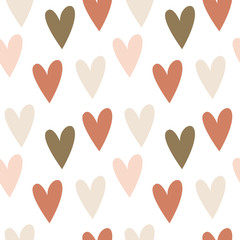 Delicate vector seamless pattern with hearts. Perfect for Valentine's day card, wrapping paper, child textile, wedding  invitation