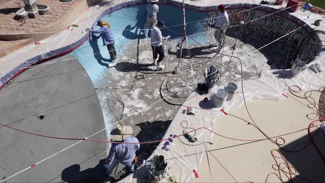 Pool Mini Pebble Tec Construction Time Lapse 
in 4K Ultra HD Resolution