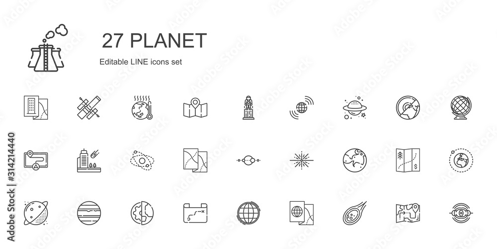 Canvas Prints planet icons set