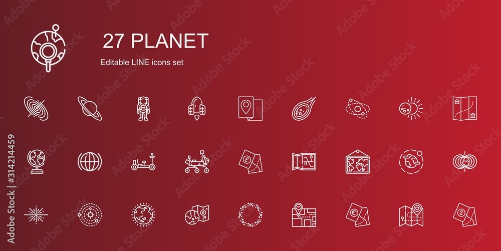 Canvas Prints planet icons set