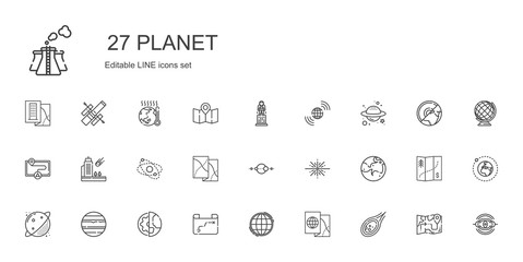 planet icons set
