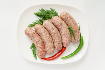 raw sausages