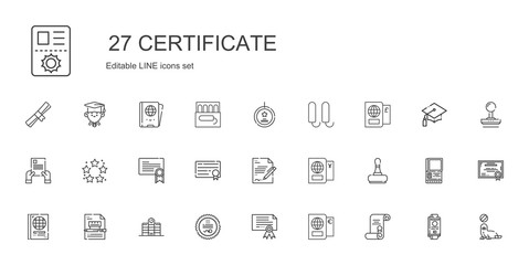 certificate icons set