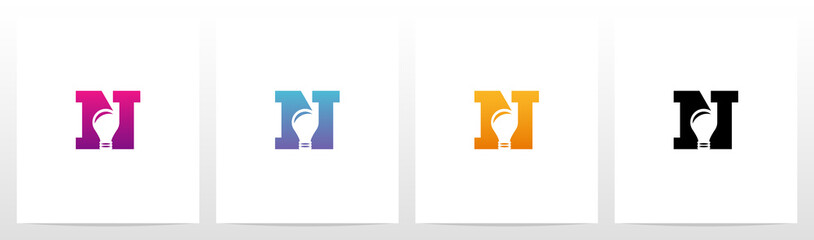 Lightbulb On Letter Logo Design N