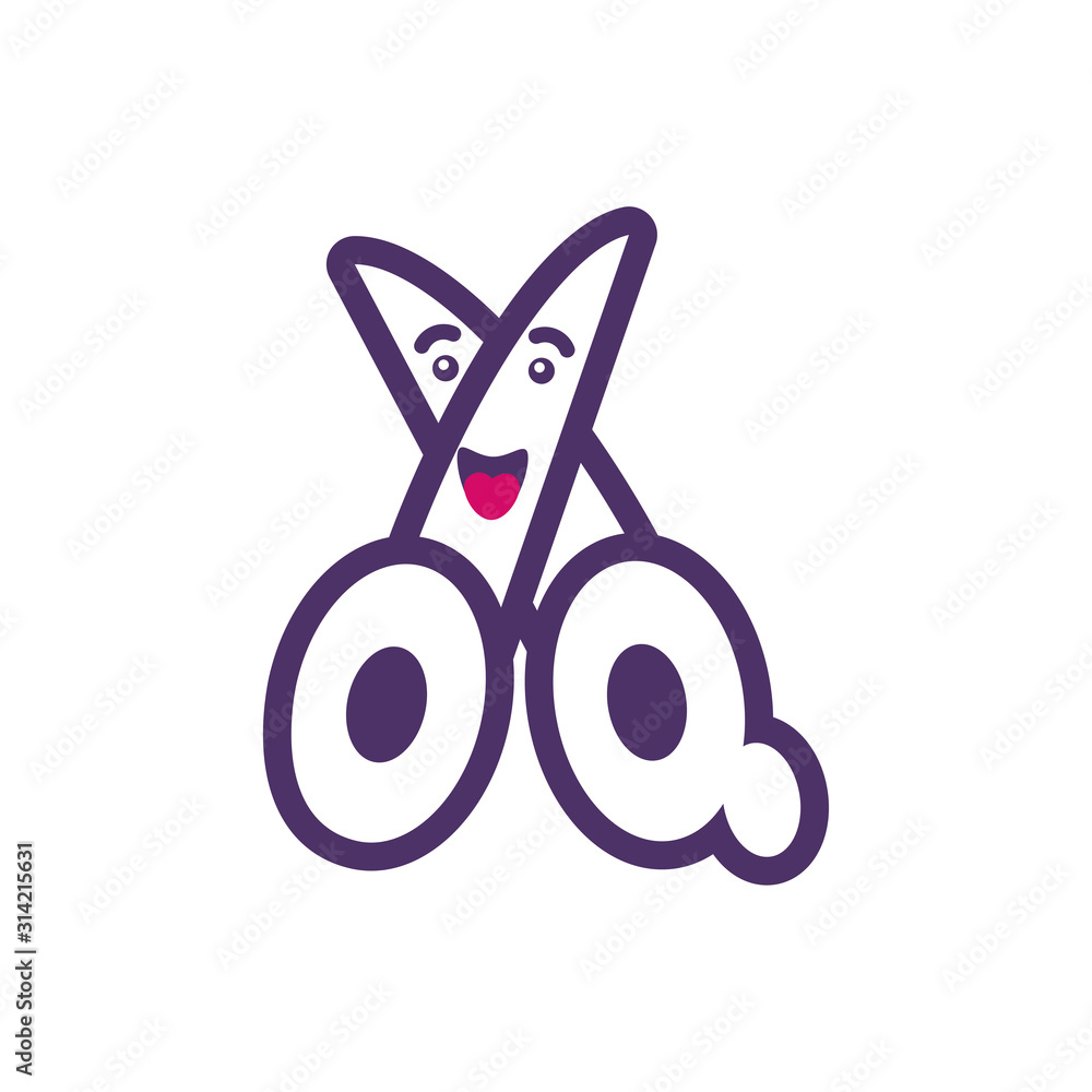 Canvas Prints kawaii scissor cartoon vector design