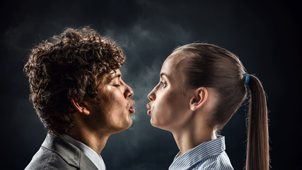 Give me a kiss . Mixed media