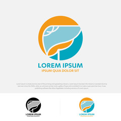 Liver Organ Hepatology Logo 2d vector logo on colored round plate  illustration isolated vector sign medical hospital clinic symbol icon