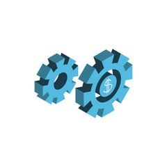 Isolated money gears vector design