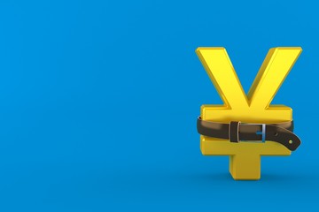 Obraz premium Yen currency squeezed by belt