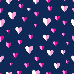 Fototapeta na wymiar Seamless abstract pattern of pink hearts