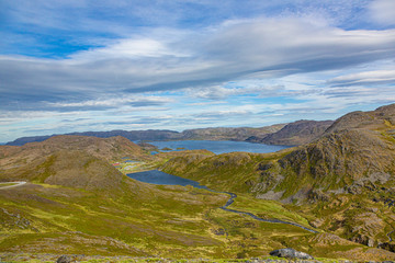 Panoramic view over the island of Magerøya in Norway