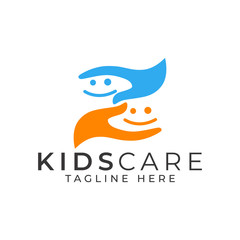 Kids Care Logo Design Vector Template 