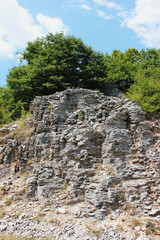 Fototapeta na wymiar Stone forest natural rock formation Monodendri Zagori Greece